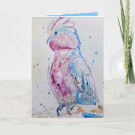 ピンクガラオウバードウォーターカラー誕生日カード カード