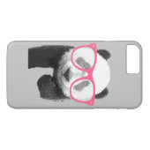 ピンクガラスのかわいくおもしろいな電話7を持つパンダ+ 場合 Case-Mate iPhoneケース (裏面(横))