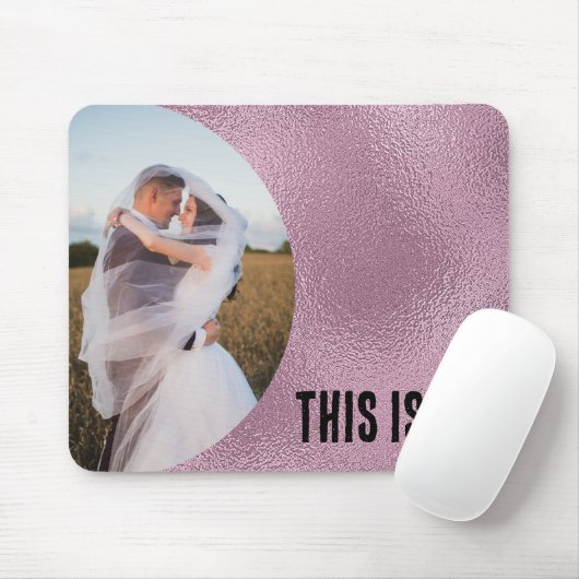 ピンクガラスのフォトフレーム マウスパッド (マウス)