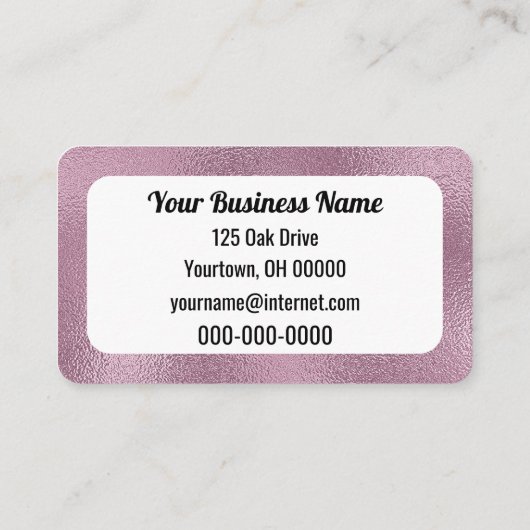 ピンクガラスのフォトフレーム 名刺 (裏面)