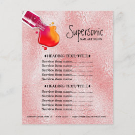 ピンクガラステクスチャポリッシュネイルアートサロン チラシ