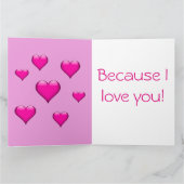 ピンクガラスハートタイル縦型カスタマイズ可能 カード (内部)