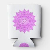 ピンクガラスロータスフラワーオムシンボルスケッチ 缶クーラー (裏面)