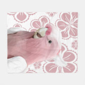 ピンクガラ フリースブランケット (正面(横))