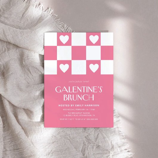 ピンクガレンティーヌデイパーティー 招待状