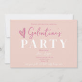 ピンクガレンティーンズガールフレンズパーティの招待状 招待状 (正面)