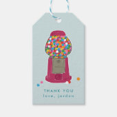 ピンクガンボールマシンキャンディバブルガムありがとう ギフトタグ (正面)