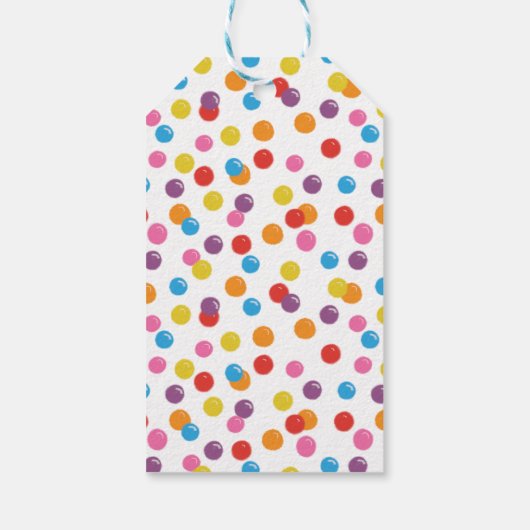 ピンクガンボールマシンキャンディバブルガムありがとう ギフトタグ (裏面)