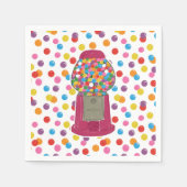 ピンクガンボールマシンキャンディバブルガム誕生日 スタンダードカクテルナプキン (正面)