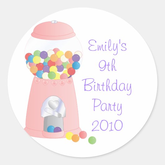 ピンクガンボール機 ラウンドシール (正面)