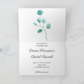 ピンクガーデンウォーターカラーローズブーケブライダルシャワー カード (内部)