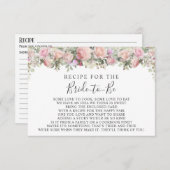 ピンクガーデンバラフローラブライダルシャワーレシピカード エンクロージャーカード (正面/裏面)