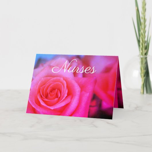 ピンクガーデンバラ写真 カード (正面)