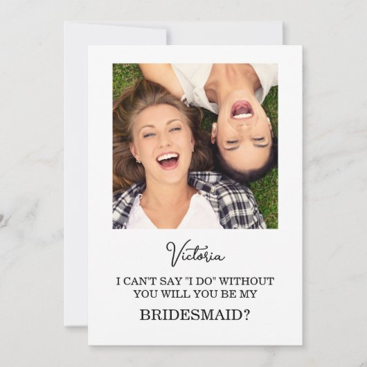 ピンクガーデンバラ結婚のブライドメイド提案カード 招待状 (正面)