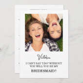 ピンクガーデンバラ結婚のブライドメイド提案カード 招待状 (正面/裏面)