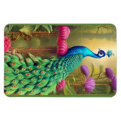 ピンクガーデンフォレストの孔雀 マグネット (横)