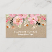 ピンクガーデンフラワーズサロンメイクアップ美容師 名刺 (正面)