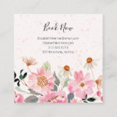 ピンクガーデンフラワーズサロン美容師メーキャップ スクエア名刺 (裏面)