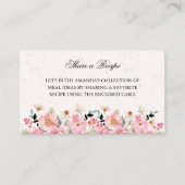 ピンクガーデンフラワーズブライダルシャワーレシピ エンクロージャーカード (正面)