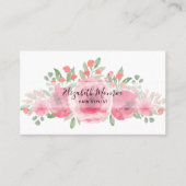ピンクガーデンフラワーズ美容師サロンメーキャップ 名刺 (正面)