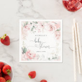 ピンクガーデンフローラベビーシャワーナプキンス スタンダードカクテルナプキン (インサイチュ)