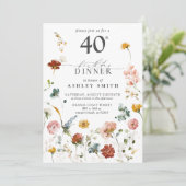 ピンクガーデンフローラ書道40歳 招待状 (スタンド正面)