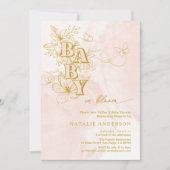 ピンクガーデンフローラ蝶ベビーイン開花 招待状 (正面)