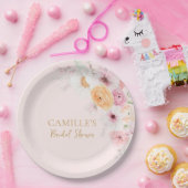 ピンクガーデンブライダルシャワー ペーパープレート (パーティー)