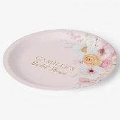 ピンクガーデンブライダルシャワー ペーパープレート (アングル)