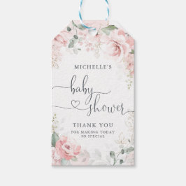 ピンクガーデンベビーシャワーありがとうラベル ギフトタグ