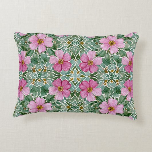 ピンクガーデンモザイクアクセントピロー アクセントクッション (裏面)