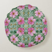ピンクガーデンモザイクラウンドピロー ラウンドクッション (裏面)