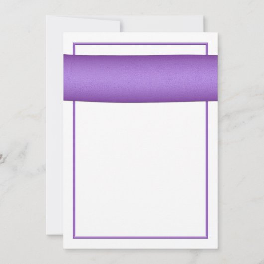 ピンクガーベラとパープルサテンリボン招待状 招待状 (裏面)