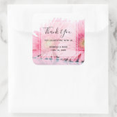 ピンクガーベラのデイジーエレガント写真ありがとう スクエアシール (バッグ)