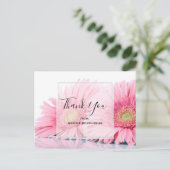 ピンクガーベラのデイジーエレガント写真ありがとう ポストカード (スタンド正面)