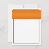 ピンクガーベラオレンジリボンバルミツワー返信カード 出欠カード (裏面)