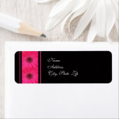 ピンクガーベラオンブラック結婚ズ住所 シール (インサイチュ)