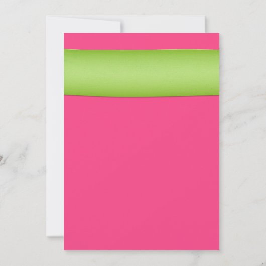 ピンクガーベラグリーンフローラダマスクウェディング招待状 招待状 (裏面)