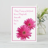 ピンクガーベラデイジーこの日結婚式招待状 招待状 (スタンド正面)