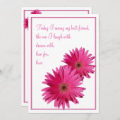 ピンクガーベラデイジーこの日結婚式招待状 招待状 (正面/裏面)