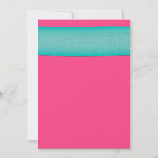 ピンクガーベラデイジーアクアブライダルシャワー招待 招待状 (裏面)