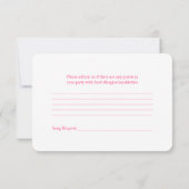 ピンクガーベラデイジーイエローリボンウェディングRSVP 出欠カード (裏面)