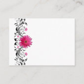 ピンクガーベラデイジーウェディングレセプションカード エンクロージャーカード (裏面)