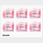 ピンクガーベラデイジーエレガントフォトキャンドルビジネス スクエアシール (シート)