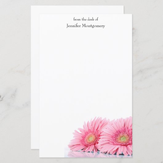 ピンクガーベラデイジーエレガント写真 (正面/裏面)