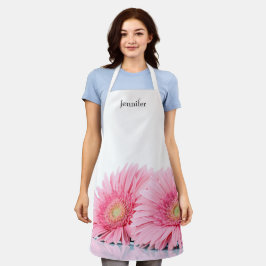 ピンクガーベラデイジーエレガント写真 エプロン