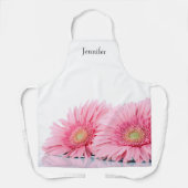 ピンクガーベラデイジーエレガント写真 エプロン (正面)