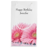 ピンクガーベラデイジーエレガント写真 スモールペーパーバッグ (正面)