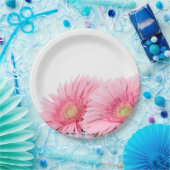 ピンクガーベラデイジーエレガント写真 ペーパープレート (パーティー)