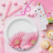 ピンクガーベラデイジーエレガント写真 ペーパープレート (パーティー)